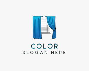 Window - Curtain Window Blinds Decor logo design