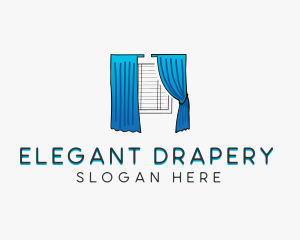 Drapery - Curtain Window Blinds Decor logo design