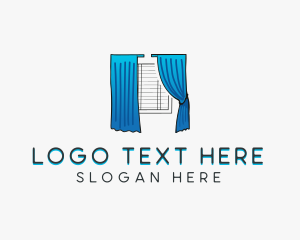 Curtain - Curtain Window Blinds Decor logo design