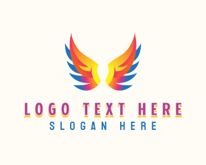 Cherubim - Angel Holy Wings logo design