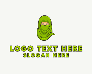 Lady - Muslim Niqab Avatar logo design
