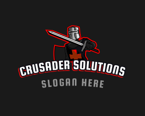 Crusader - Gallant Crusader Sword logo design