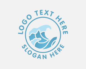 Beach - Gradient Wave Swell logo design