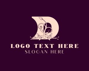 Dermatology - Floral Letter D Plant logo design