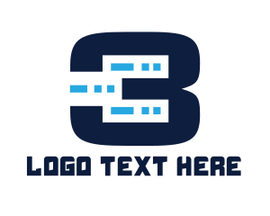 Number 3 - Data Servers Number Three logo design