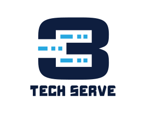 Server - Data Servers Number Three logo design