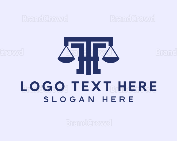 Law Notary Letter T Logo