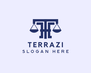 Law Notary Letter T logo design