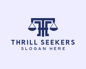 Law Notary Letter T logo design