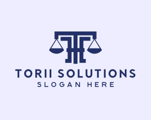 Law Notary Letter T logo design