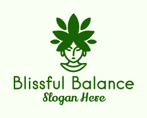 Wellness Leaf Woman logo design