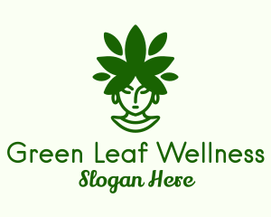 Wellness Leaf Woman logo design