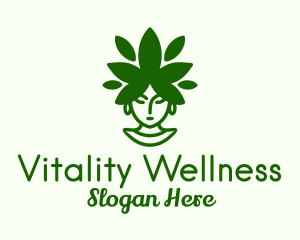 Wellness Leaf Woman logo design