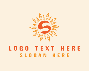 Sunset - Orange Sunshine Letter S logo design