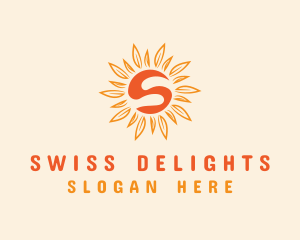 Orange Sunshine Letter S logo design