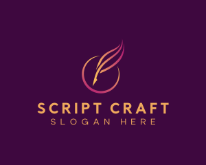 Screenwriter - Elegant Quill Pen logo design