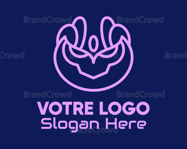 Violet Robot Head Logo