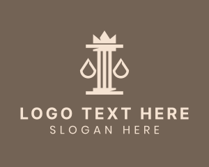 Law - Scale Crown Pillar logo design