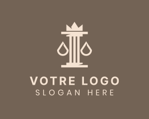 Beige - Scale Crown Pillar logo design