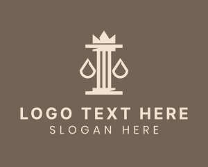 Court House - Scale Crown Pillar logo design