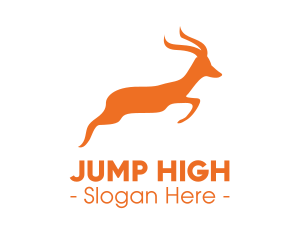 Safari Gazellle Jumping logo design