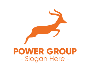 Orange - Safari Gazellle Jumping logo design