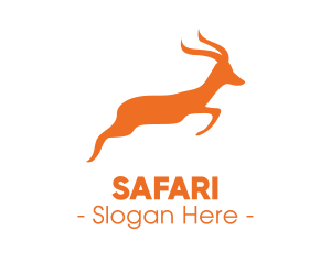 Safari Gazellle Jumping logo design