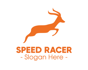 Orange Orange - Safari Gazellle Jumping logo design
