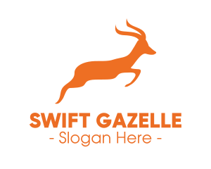 Safari Gazellle Jumping logo design