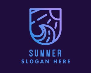 Summer Beach Surfing logo design