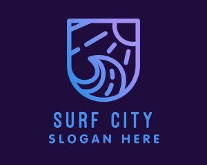 Summer Beach Surfing logo design