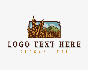 Flour Mill - Wheat Farm Kansas logo design