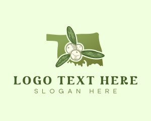 Map - Oklahoma Mistletoe Foliage logo design