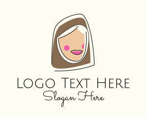 Simple - Muslim Woman Head logo design