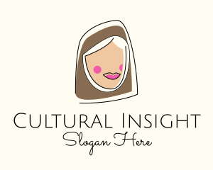 Muslim Woman Head logo design