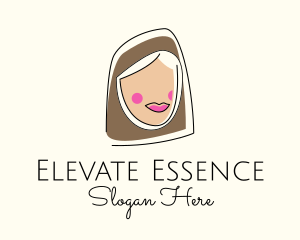 Makeup Blogger - Muslim Woman Head logo design