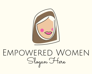 Muslim Woman Head logo design