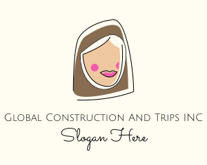 Skincare - Muslim Woman Head logo design