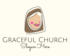 Ethnic - Muslim Woman Head logo design