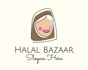 Muslim - Muslim Woman Head logo design