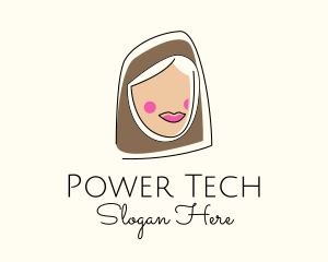 Lady - Muslim Woman Head logo design