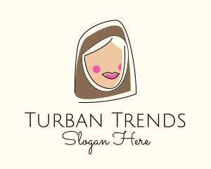 Turban - Muslim Woman Head logo design