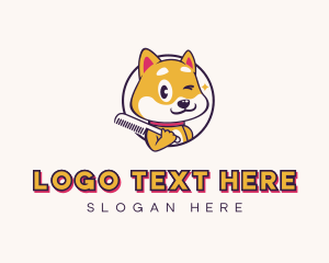 Wink - Puppy Dog Grooming logo design