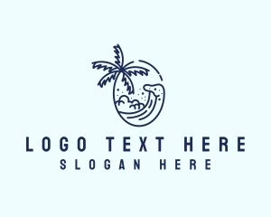 Tropical - Beach Resort Wave logo design