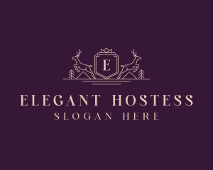 Elegant Deer Crest  logo design