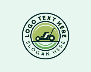 Emblem - Landscaping Lawn Mower logo design