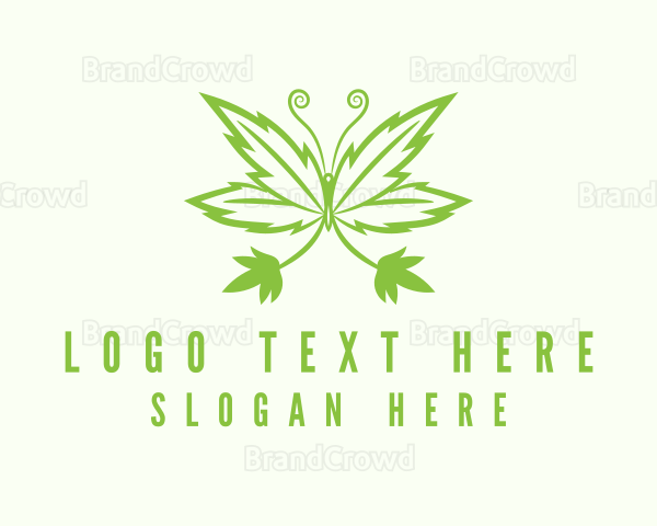 Marijuana CBD Butterfly Logo