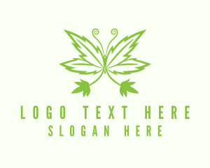 Natural - Marijuana CBD Butterfly logo design