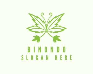 Natural - Marijuana CBD Butterfly logo design