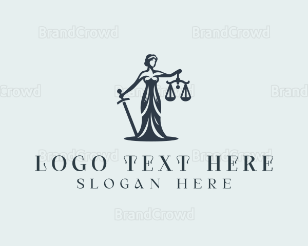 Legal Female Justice Scales Logo